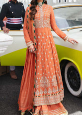 D#33 Salitex Retro Luxury Emb Chiffon Collection 1022 Coral