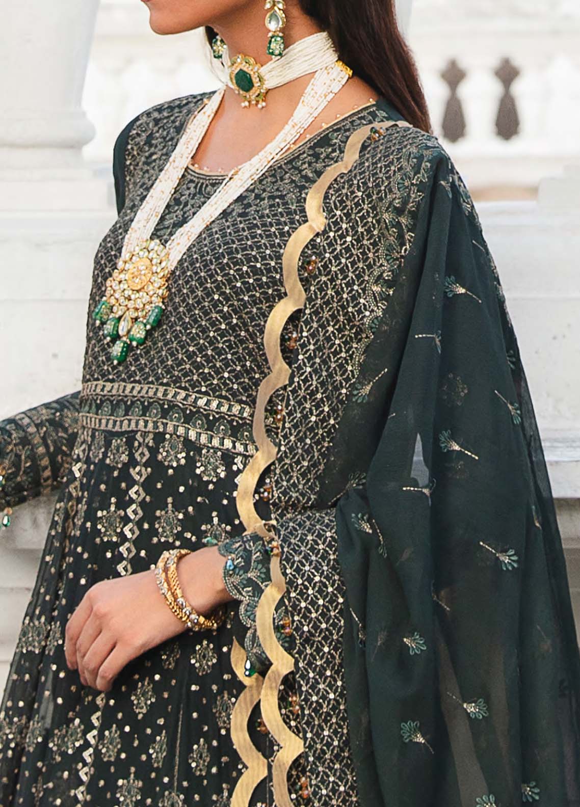 D#36 Salitex Retro Luxury Emb Chiffon Collection 1022 Green D#36 Salitex Retro Luxury Emb Chiffon Collection 1022 Green