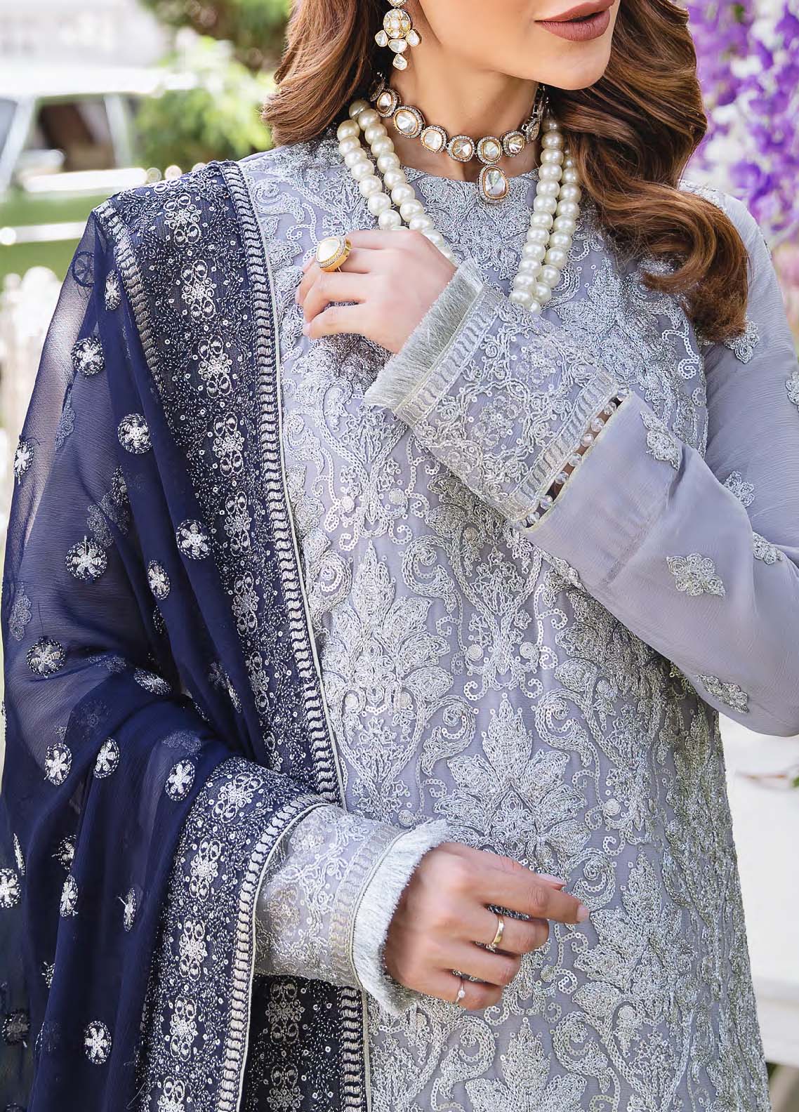 D#37 Salitex Retro Luxury Emb Chiffon Collection 1022 Dove D#37 Salitex Retro Luxury Emb Chiffon Collection 1022 Dove