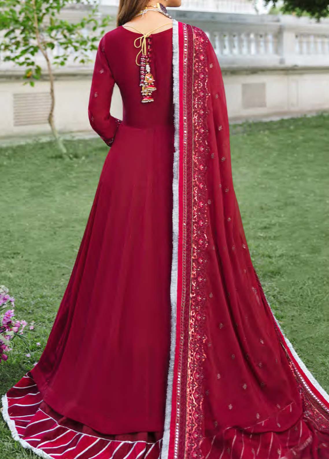 D#38 Salitex Retro Luxury Emb Chiffon Collection 1022 Red D#38 Salitex Retro Luxury Emb Chiffon Collection 1022 Red