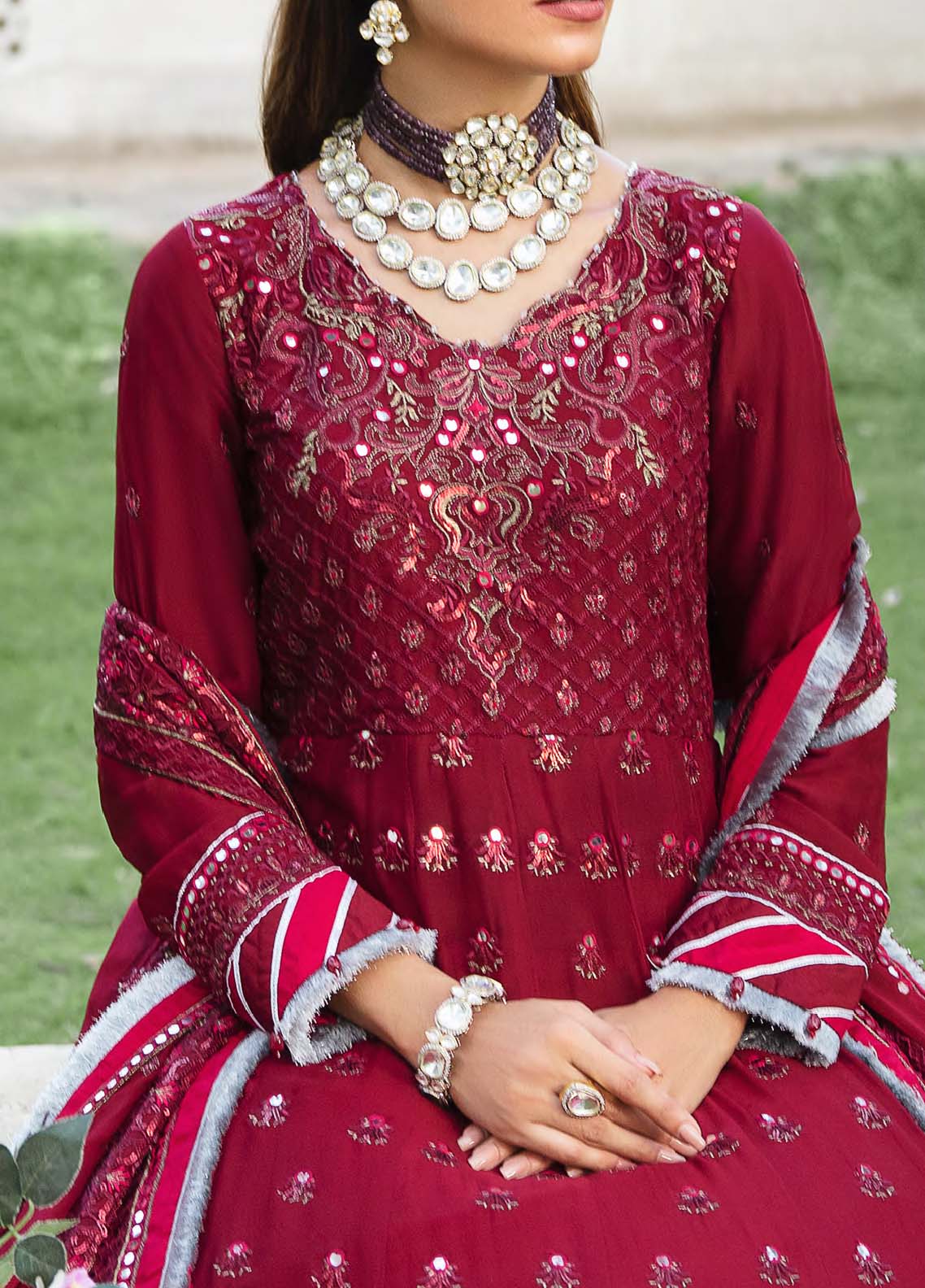 D#38 Salitex Retro Luxury Emb Chiffon Collection 1022 Red D#38 Salitex Retro Luxury Emb Chiffon Collection 1022 Red