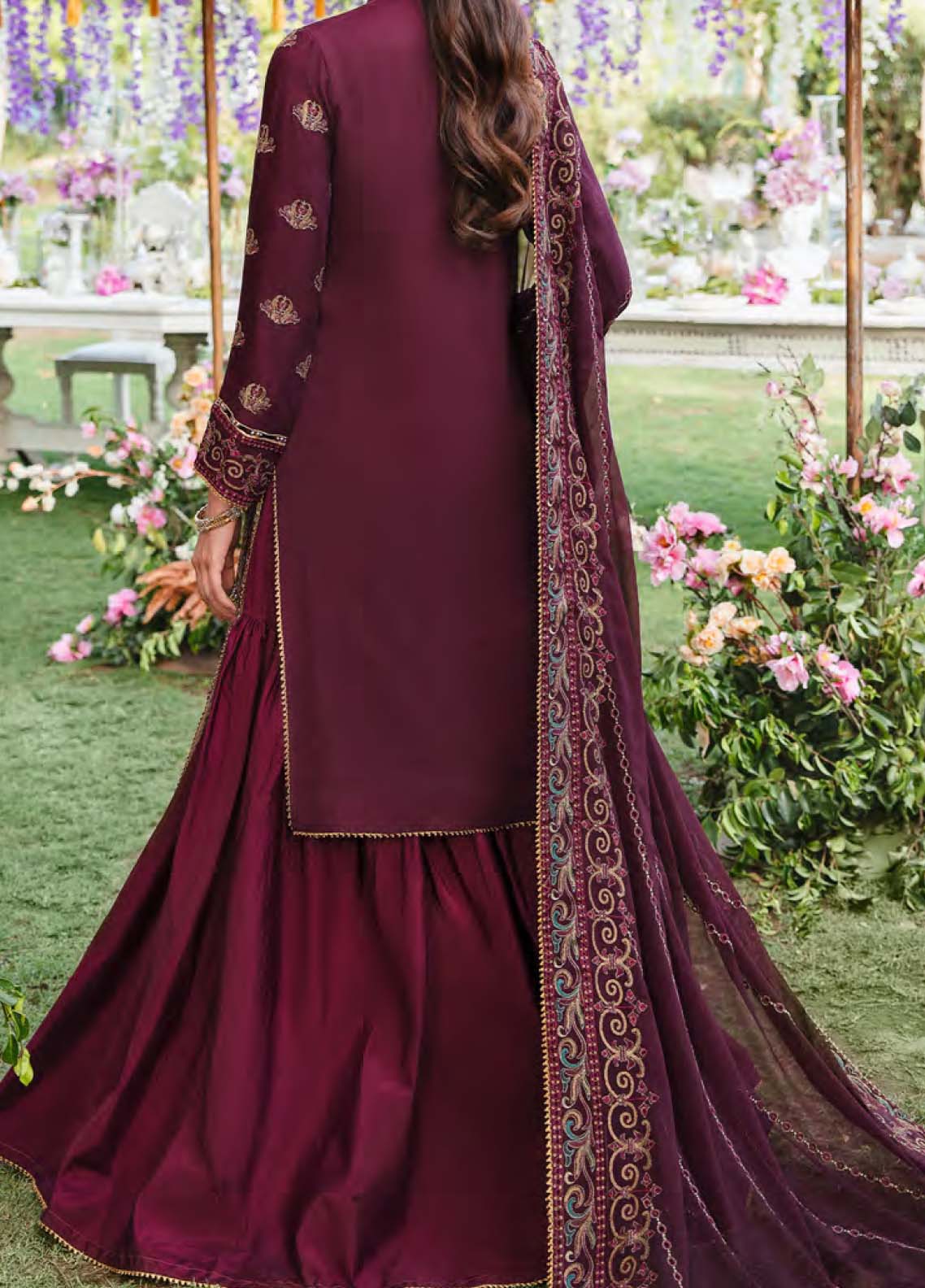 D#39 Salitex Retro Luxury Emb Chiffon Collection 1022 Maroon D#39 Salitex Retro Luxury Emb Chiffon Collection 1022 Maroon