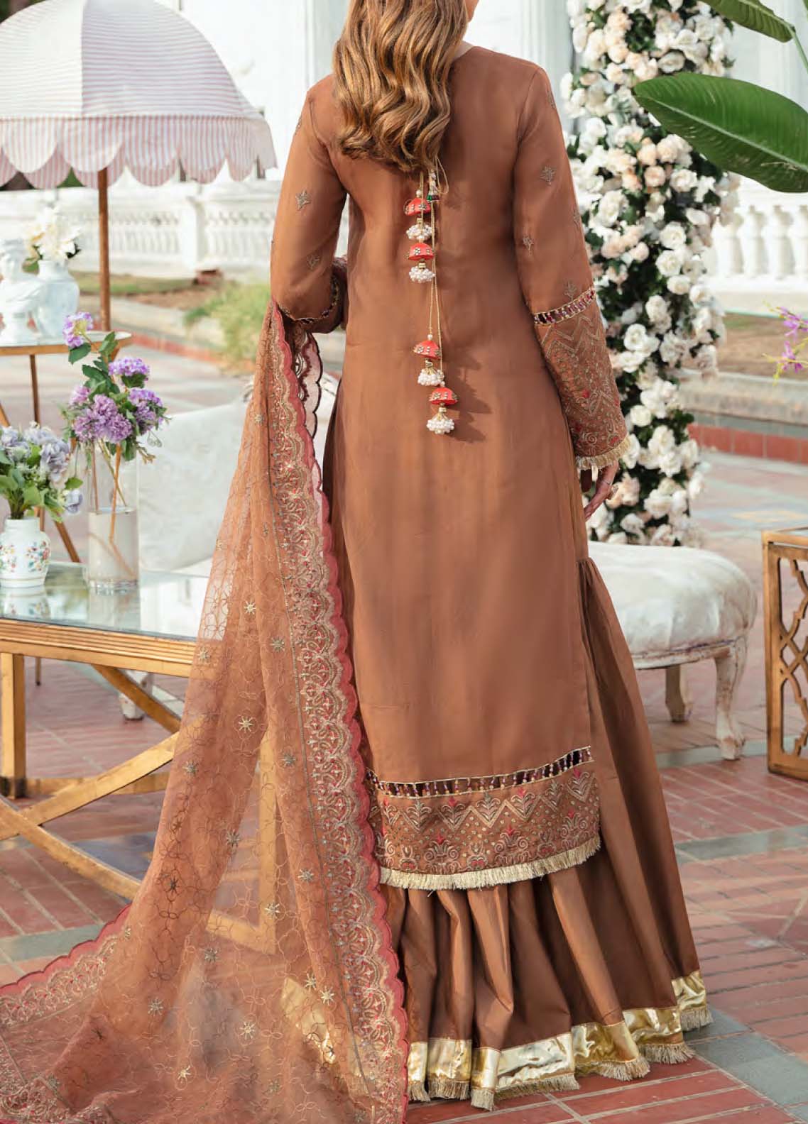 D#31 Salitex Retro Luxury Emb Chiffon Collection 1022 Brown D#31 Salitex Retro Luxury Emb Chiffon Collection 1022 Brown