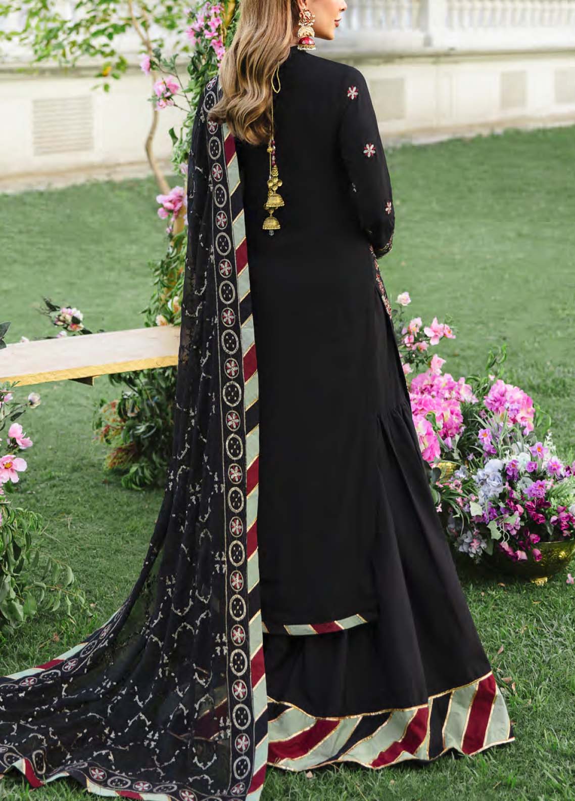D#42 Salitex Retro Luxury Emb Chiffon Collection 1022 Black D#42 Salitex Retro Luxury Emb Chiffon Collection 1022 Black