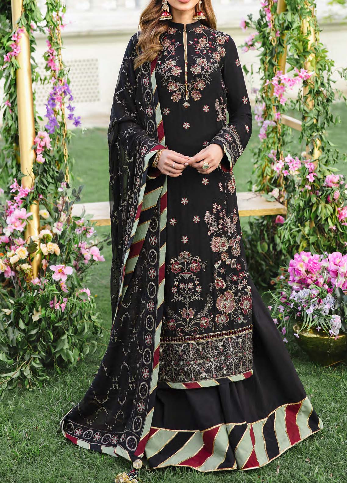 D#42 Salitex Retro Luxury Emb Chiffon Collection 1022 Black D#42 Salitex Retro Luxury Emb Chiffon Collection 1022 Black