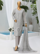 HZ Premium Intermix Embroidered Lawn Unstitched 3 Piece Suit - 137