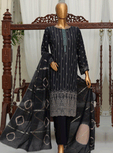 HZ Textile Embroidered Cotton Lawn Unstitched 3 Piece Suit - HZ23BD 18543