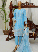 HZ Textile Embroidered Cotton Lawn Unstitched 3 Piece Suit - HZ23BD 18546