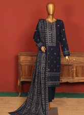 HZ Textile Embroidered Karandi Unstitched 3 Piece Suit - HZ23KE 02