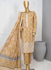 HZ Textile Embroidered Khaddar Unstitched 3 Piece Suit - HZ23PRK 20970