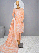 HZ Textile Embroidered Khaddar Unstitched 3 Piece Suit - HZ23PRK 20971