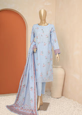 HZ Textile Embroidered Lawn Unstitched 3 Piece Suit - HZ24MD MED-03