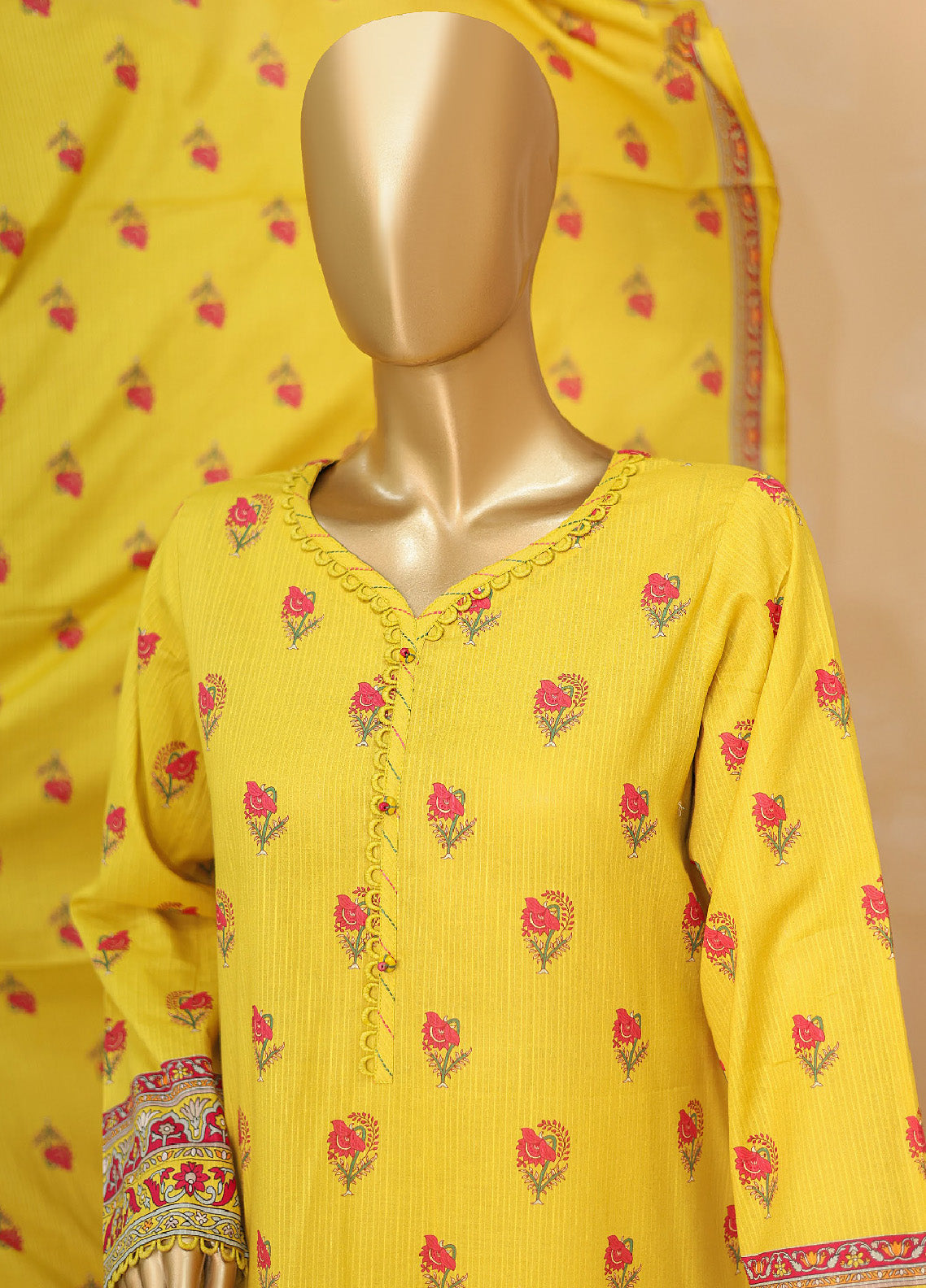 HZ Textile Embroidered Lawn Unstitched 3 Piece Suit - HZ24MD MED-08 HZ Textile Embroidered Lawn Unstitched 3 Piece Suit - HZ24MD MED-08