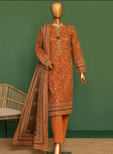 HZ Textile Printed Khaddar Stitch 3 Piece Suit - HZ23RTW PZK-04