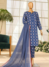 HZ Textile Printed Khaddar Unstitched 3 Piece Suit - HZ23KP 101B