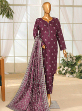 HZ Textile Printed Khaddar Unstitched 3 Piece Suit - HZ23KP 102B