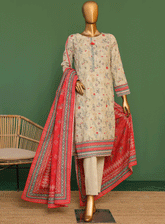 HZ Textile Printed Khaddar Unstitched 3 Piece Suit - HZ23KZP PKP-21