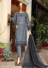 HZ Textile Printed Jacquard Unstitched 3 Piece Suit - HZ24JP 06