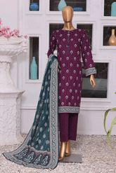 HZ Textile Printed Wisteria Cotrai Unstitched 3 Piece Suit - HZ23WC 108B