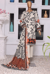 HZ Textile Printed Wisteria Cotrai Unstitched 3 Piece Suit - HZ23WC 110B