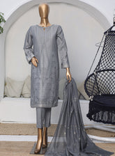 HZ Textiles Valencia Printed Jacquard Unstitched 3 Piece Suit - VJ 07