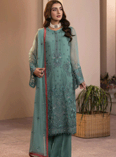 Haya By Kuch Khas Embroidered Chiffon Unstitched 3 Piece Suit - FS23HKK K-1403 PARISA