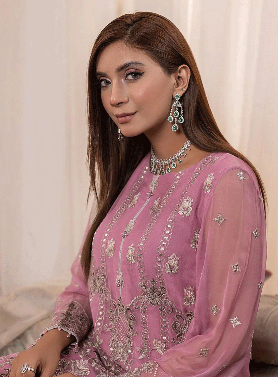 Haya By Kuch Khas Embroidered Chiffon Unstitched 3 Piece Suit - FS23HKK K-1404 MISHFAH Haya By Kuch Khas Embroidered Chiffon Unstitched 3 Piece Suit - FS23HKK K-1404 MISHFAH