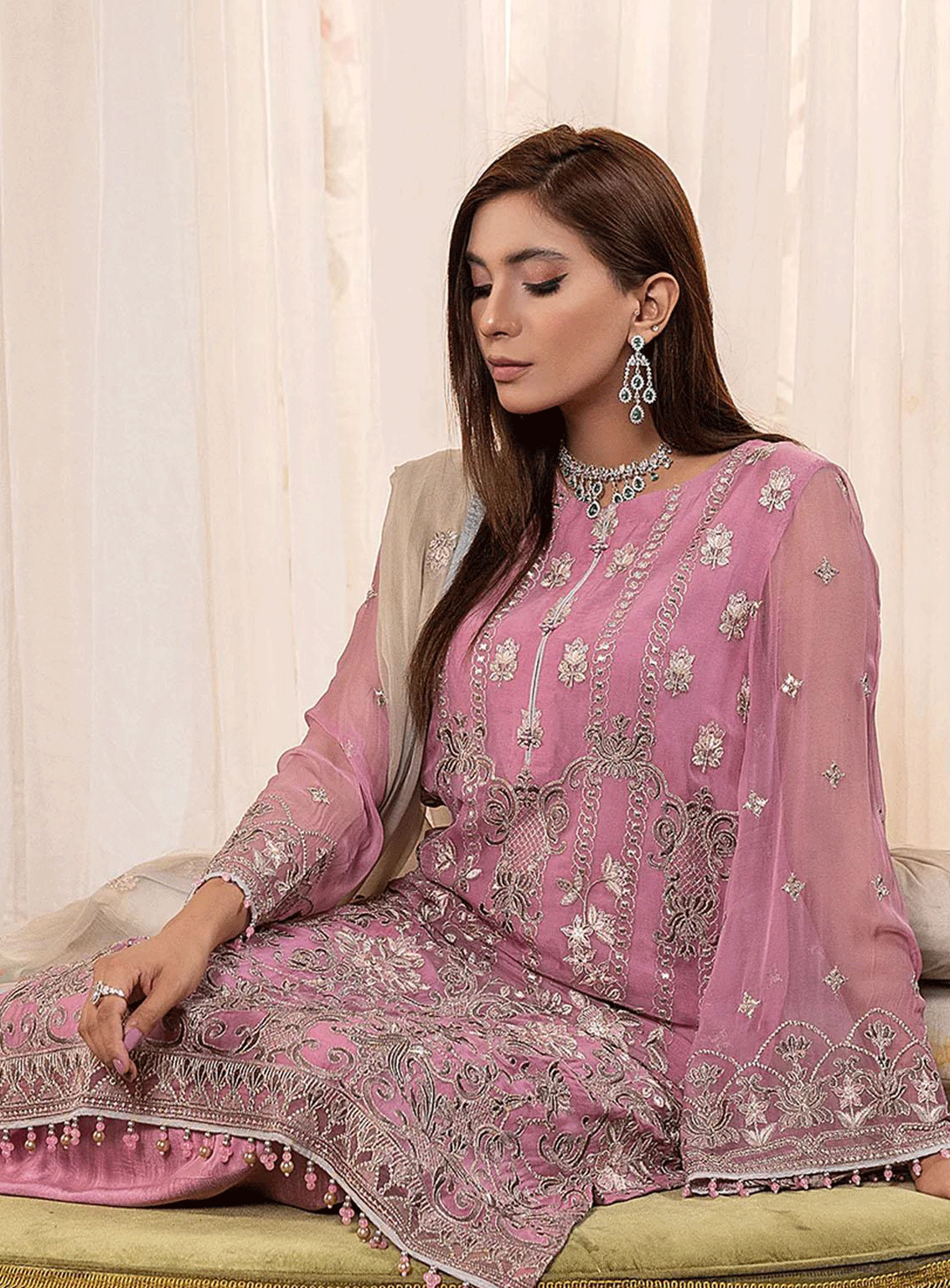Haya By Kuch Khas Embroidered Chiffon Unstitched 3 Piece Suit - FS23HKK K-1404 MISHFAH Haya By Kuch Khas Embroidered Chiffon Unstitched 3 Piece Suit - FS23HKK K-1404 MISHFAH