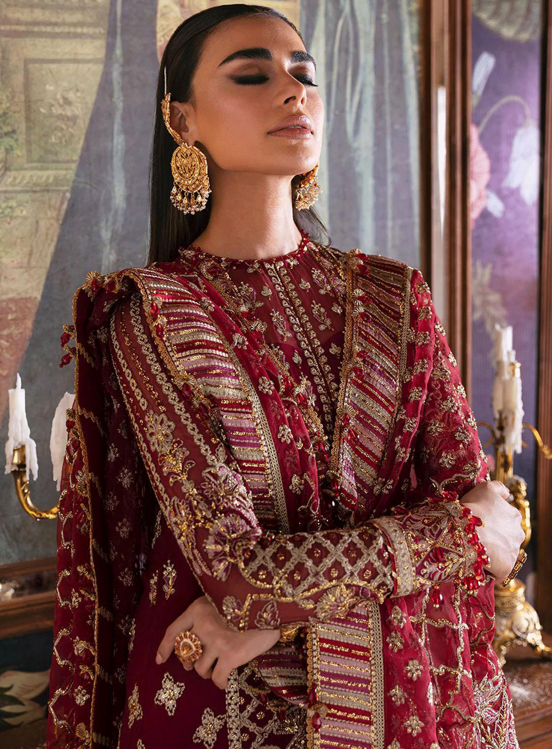 Hayat By Afrozeh Embroidered Chiffon Unstitched 3 Piece Suit - 4 DABEER Hayat By Afrozeh Embroidered Chiffon Unstitched 3 Piece Suit - 4 DABEER