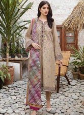 Iris By Jazmin Embroidered Slub Unstitched 3 Piece Suit - 09