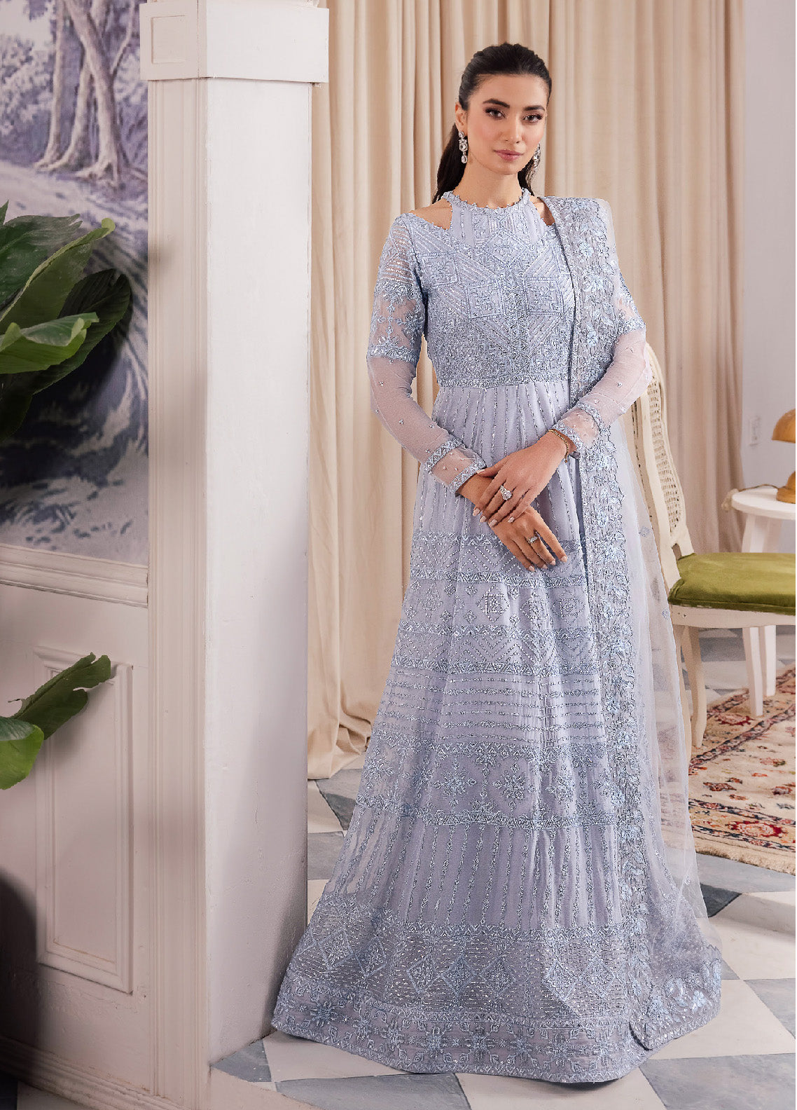 Iznik Chinon Embroidered Chiffon Unstitched 3 Piece Suit - IZ24CC 38 IZARA Iznik Chinon Embroidered Chiffon Unstitched 3 Piece Suit - IZ24CC 38 IZARA