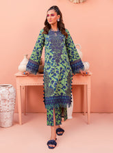 Jade Flora Embroidered Cotton Satin Unstitched 2 Piece Suit - 20268