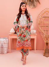 Jade Flora Embroidered Cotton Satin Unstitched 2 Piece Suit - 20305