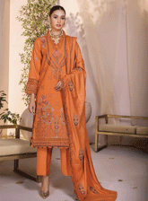 Jahan E Sukan By Humdum Embroidered Peach Unstitched 3 Piece Suit - HD23JS 09