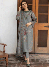 Jahanara By Iznik Embroidered Slub Unstitched 3 Piece Suit - 4 DILARA
