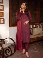 Jahanara By Iznik Embroidered Slub Unstitched 3 Piece Suit - 8 AREZU