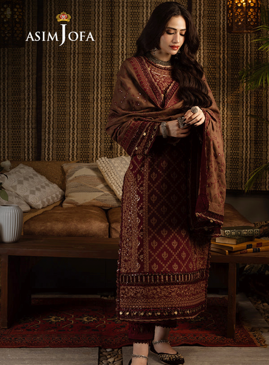 Kashmiri Taanka By Asim Jofa Embroidered Cotton Karandi Unstitched 3 Piece Suit - AJ23KT 06 Kashmiri Taanka By Asim Jofa Embroidered Cotton Karandi Unstitched 3 Piece Suit - AJ23KT 06