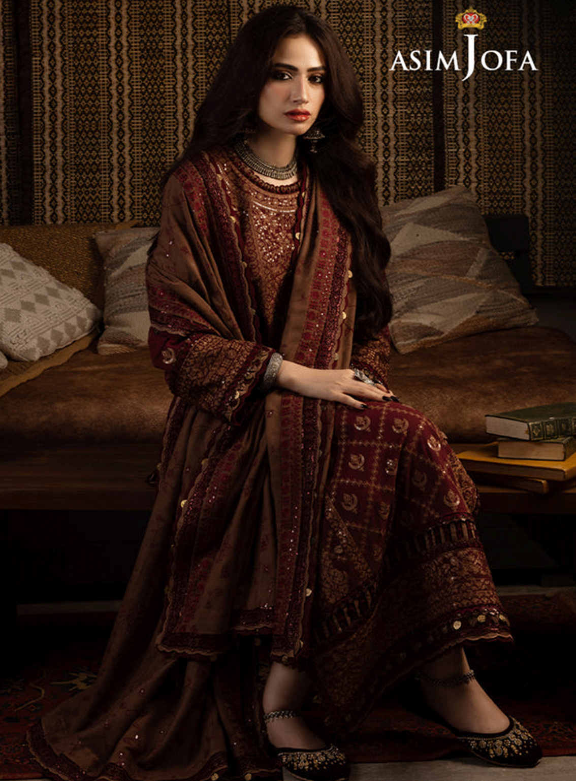 Kashmiri Taanka By Asim Jofa Embroidered Cotton Karandi Unstitched 3 Piece Suit - AJ23KT 06 Kashmiri Taanka By Asim Jofa Embroidered Cotton Karandi Unstitched 3 Piece Suit - AJ23KT 06