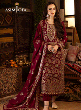 Kashmiri Taanka By Asim Jofa Embroidered Self Twill Unstitched 3 Piece Suit - AJ23KT 08