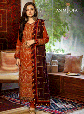 Kashmiri Taanka By Asim Jofa Embroidered Self Twill Unstitched 3 Piece Suit - AJ23KT 09