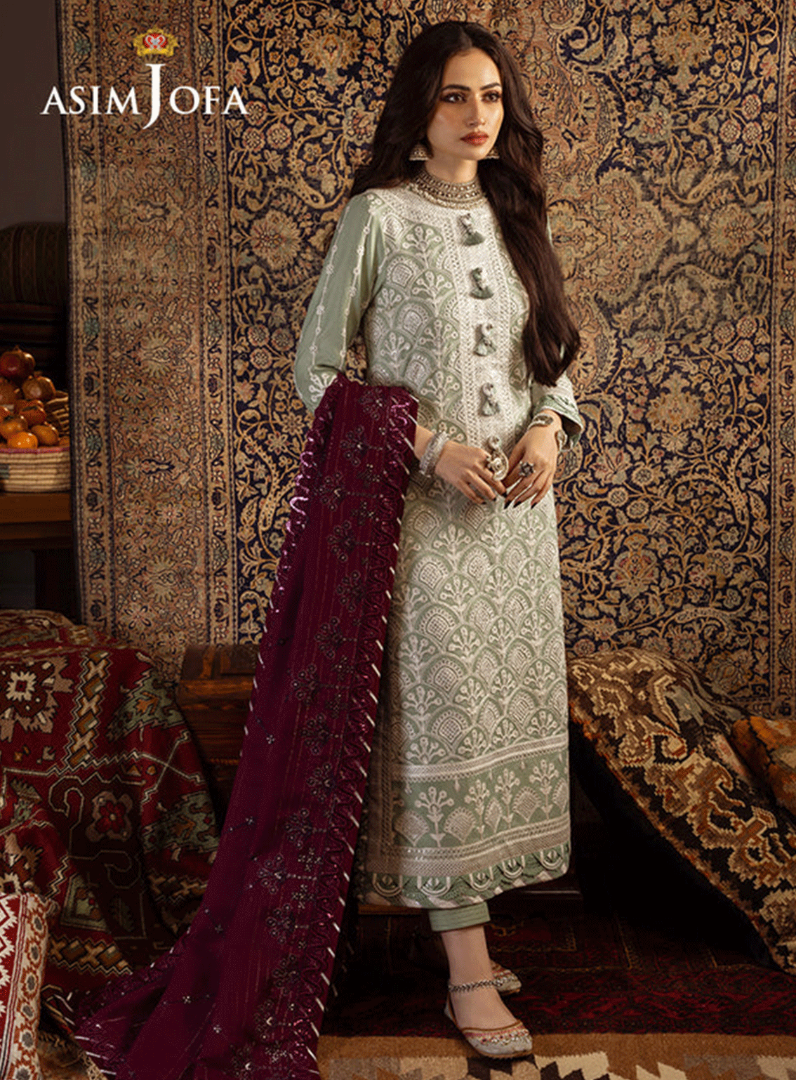 Kashmiri Taanka By Asim Jofa Embroidered Twill Unstitched 3 Piece Suit - AJ23KT 01 Kashmiri Taanka By Asim Jofa Embroidered Twill Unstitched 3 Piece Suit - AJ23KT 01