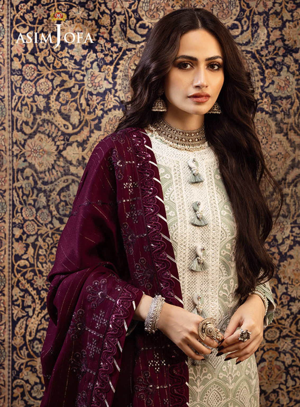Kashmiri Taanka By Asim Jofa Embroidered Twill Unstitched 3 Piece Suit - AJ23KT 01 Kashmiri Taanka By Asim Jofa Embroidered Twill Unstitched 3 Piece Suit - AJ23KT 01