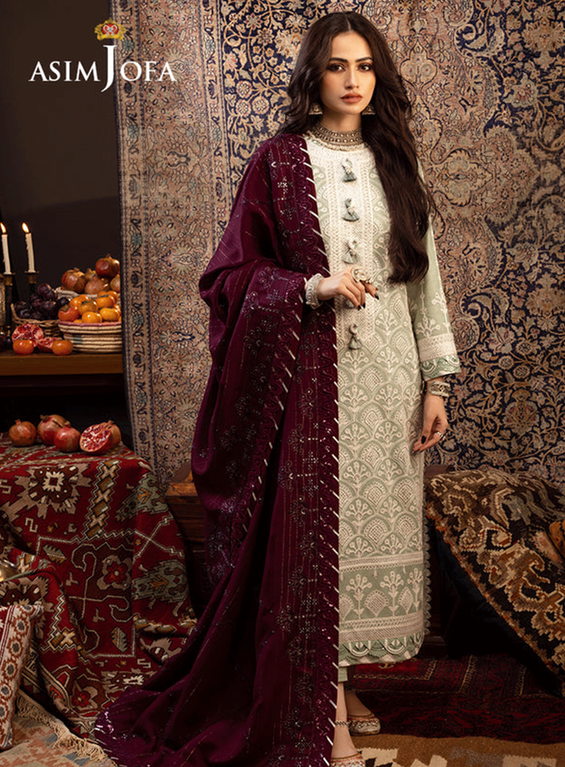 Kashmiri Taanka By Asim Jofa Embroidered Twill Unstitched 3 Piece Suit - AJ23KT 01 Kashmiri Taanka By Asim Jofa Embroidered Twill Unstitched 3 Piece Suit - AJ23KT 01