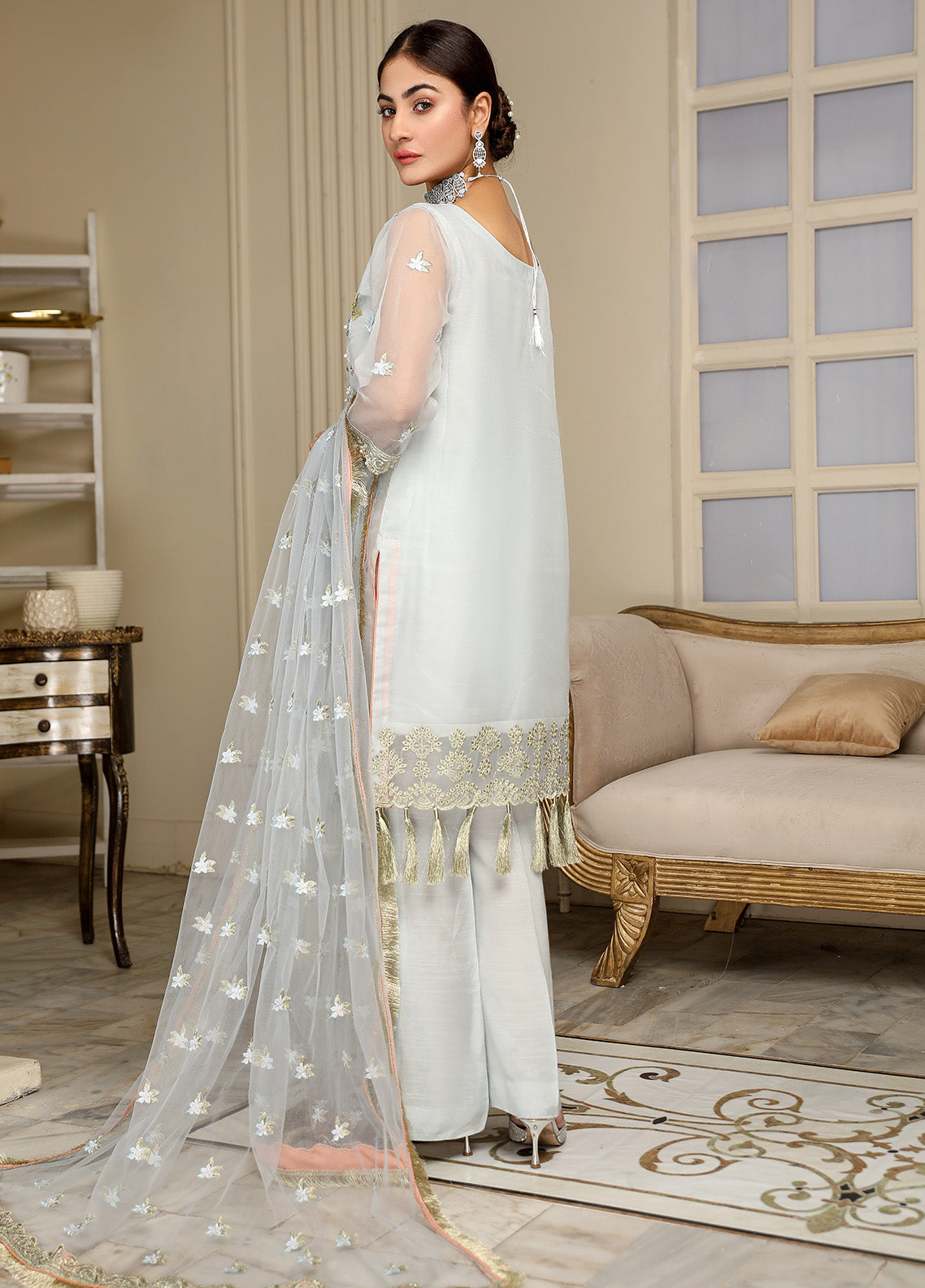 Kaynaat By Laveen Organza Unstitched 3 Piece Suit - LV24K LOK-001 MAH-E-DURAN Kaynaat By Laveen Organza Unstitched 3 Piece Suit - LV24K LOK-001 MAH-E-DURAN