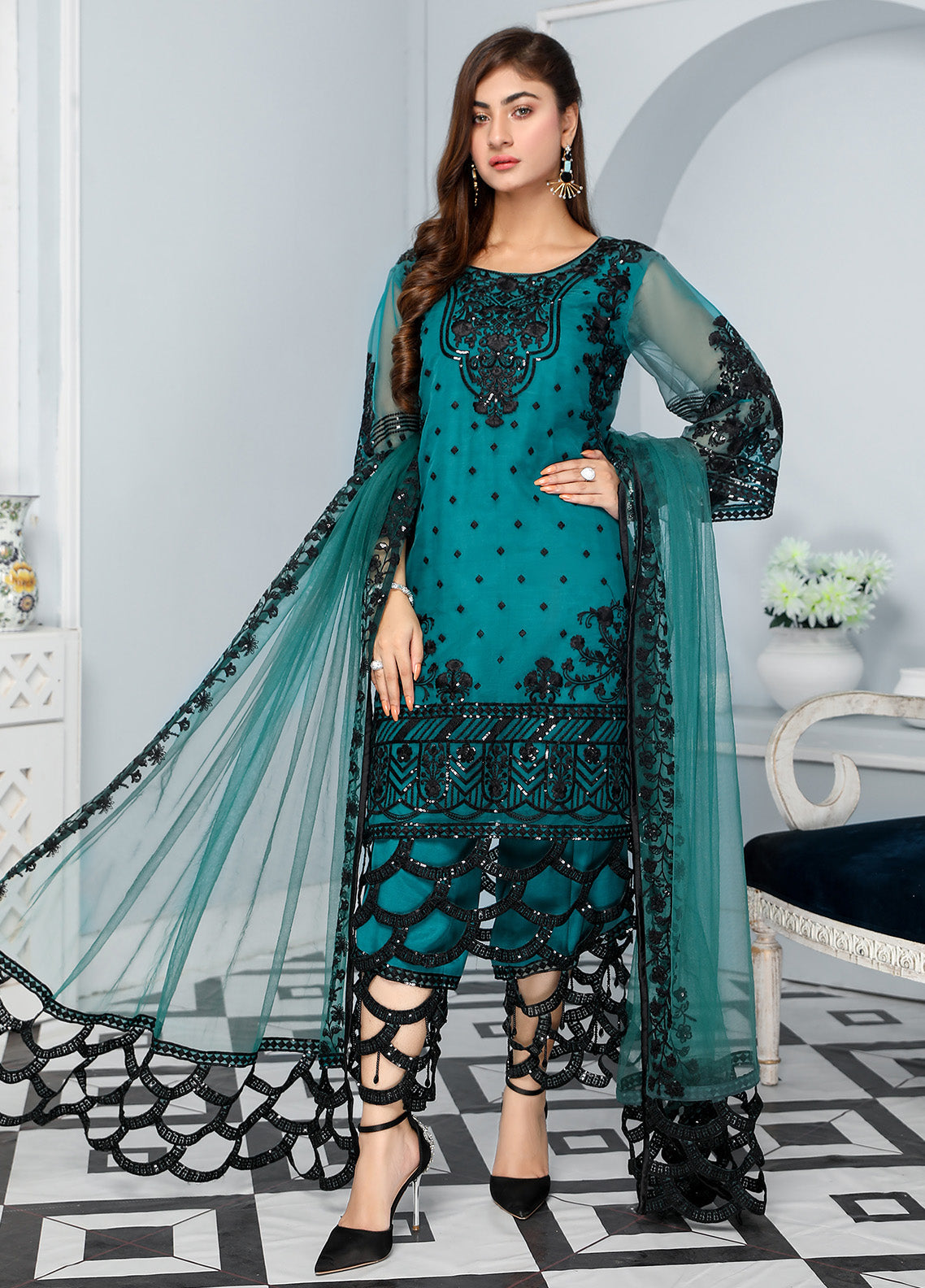 Kaynaat By Laveen Organza Unstitched 3 Piece Suit - LV24K LOK-006 SAHIL Kaynaat By Laveen Organza Unstitched 3 Piece Suit - LV24K LOK-006 SAHIL
