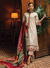 Kesh By Farah Talib Aziz Embroidered Lawn Unstitched 3 Piece Suit - FTA23KL FTA-10 KASBAH SAND