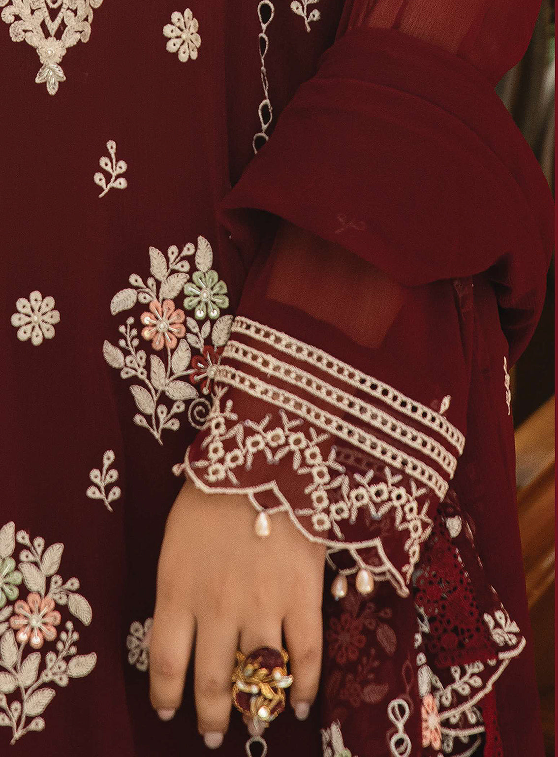 Khuwabeeda By Addee Embroidered Chiffon Stitched 3 Piece Suit - AD23KC MF-011 HAYA Khuwabeeda By Addee Embroidered Chiffon Stitched 3 Piece Suit - AD23KC MF-011 HAYA
