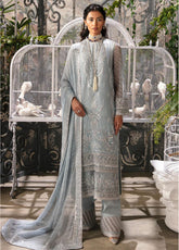 La Fuchsia By Afrozeh Embroidered Chiffon Unstitched 3 Piece Suit - AFR24LFW 01 CORALINE