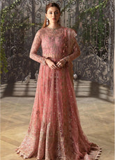 La Fuchsia By Afrozeh Embroidered Net Unstitched 3 Piece Suit - AFR24LFW 07 ROSA