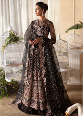 La Fuchsia By Afrozeh Embroidered Net Unstitched 3 Piece Suit - AFR24LFW 09 KAYA